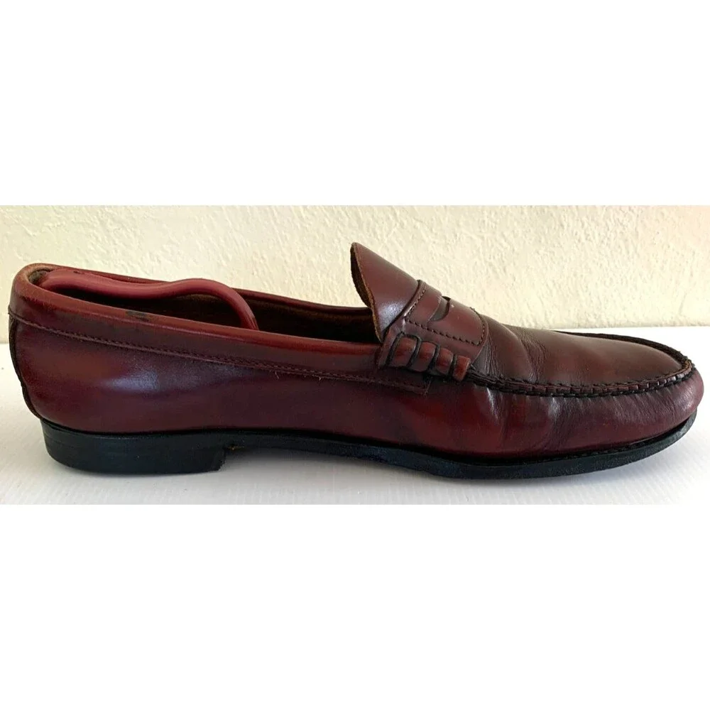 G.H . Bass & Co. Logan Burgundy Oxblood Leather Penny Loafers Mens 13 D